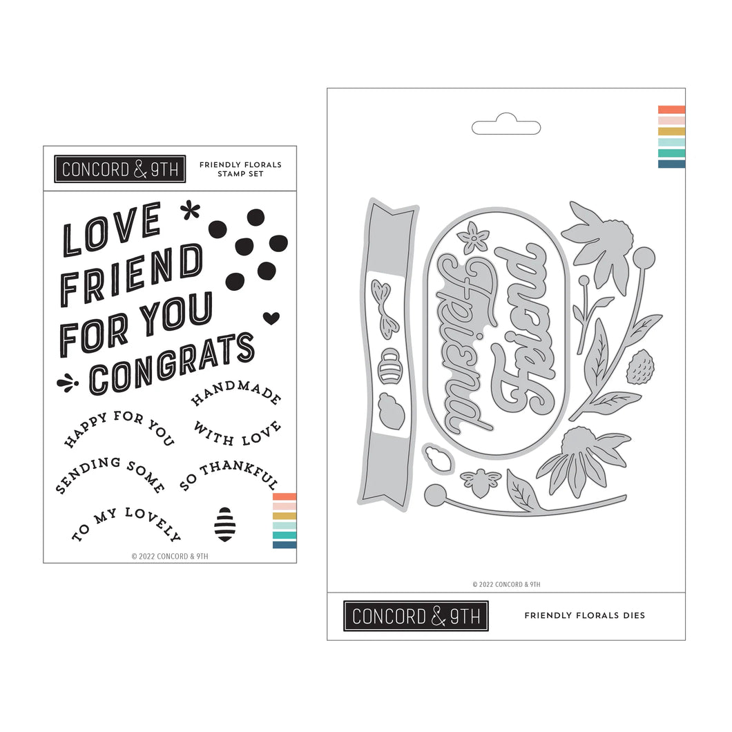 Concord & 9th - Friendly Florals - Stamp and Die Bundle