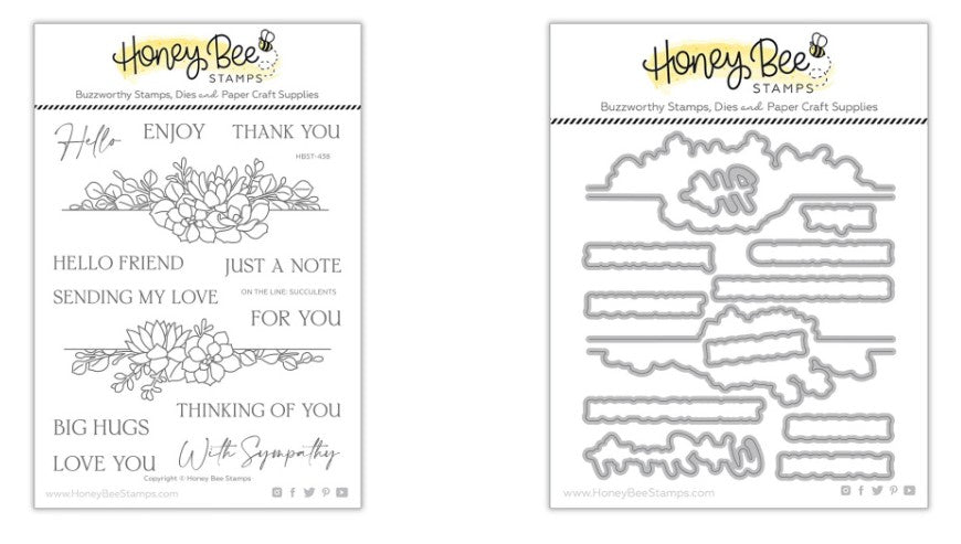 Honey Bee Stamps - On the Line: Succulents - Stamp Set and Die Set Bundle