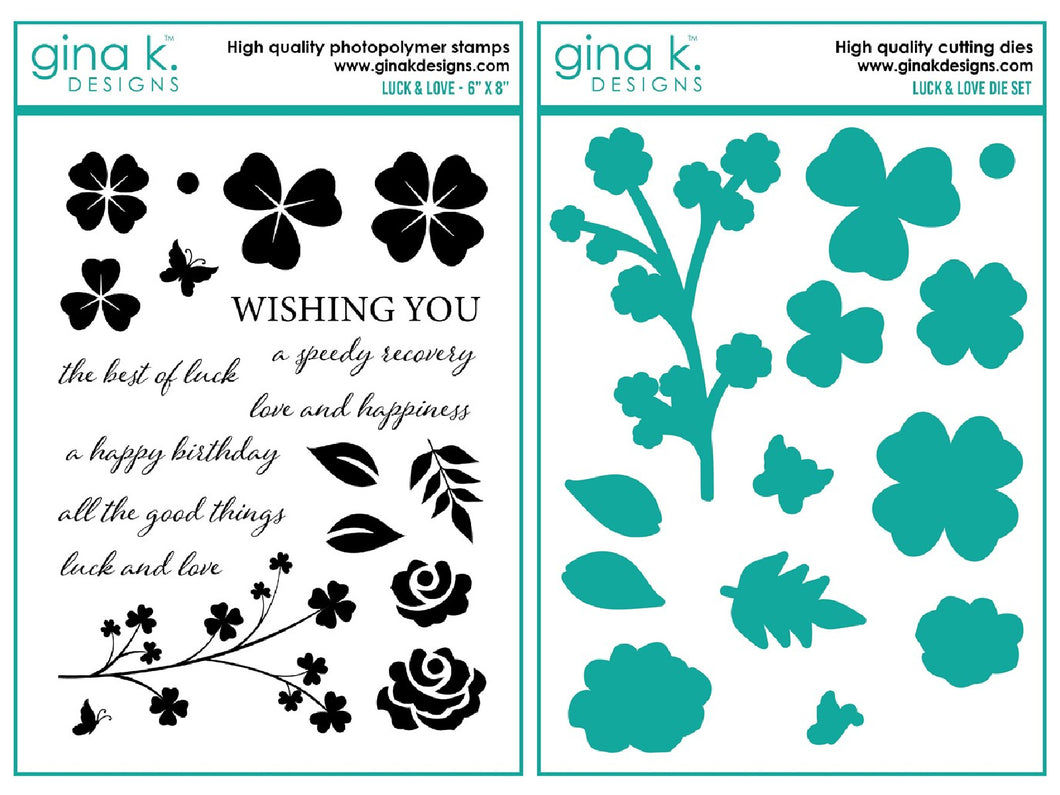 Gina K Designs - Luck and Love - Stamp Set and Die Set Bundle