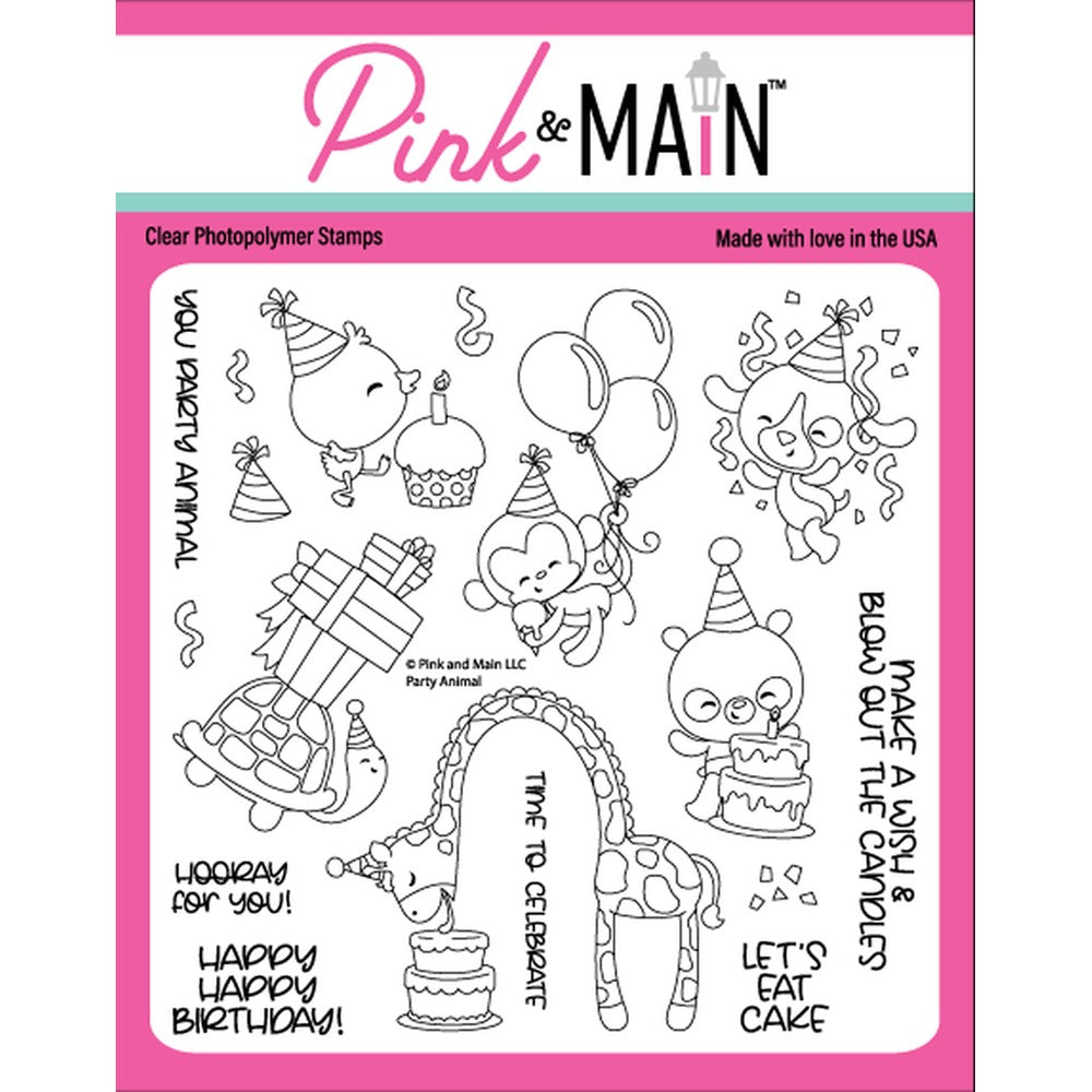 Pink and Main - Party Animals - Stamp Set and Die Set Bundle
