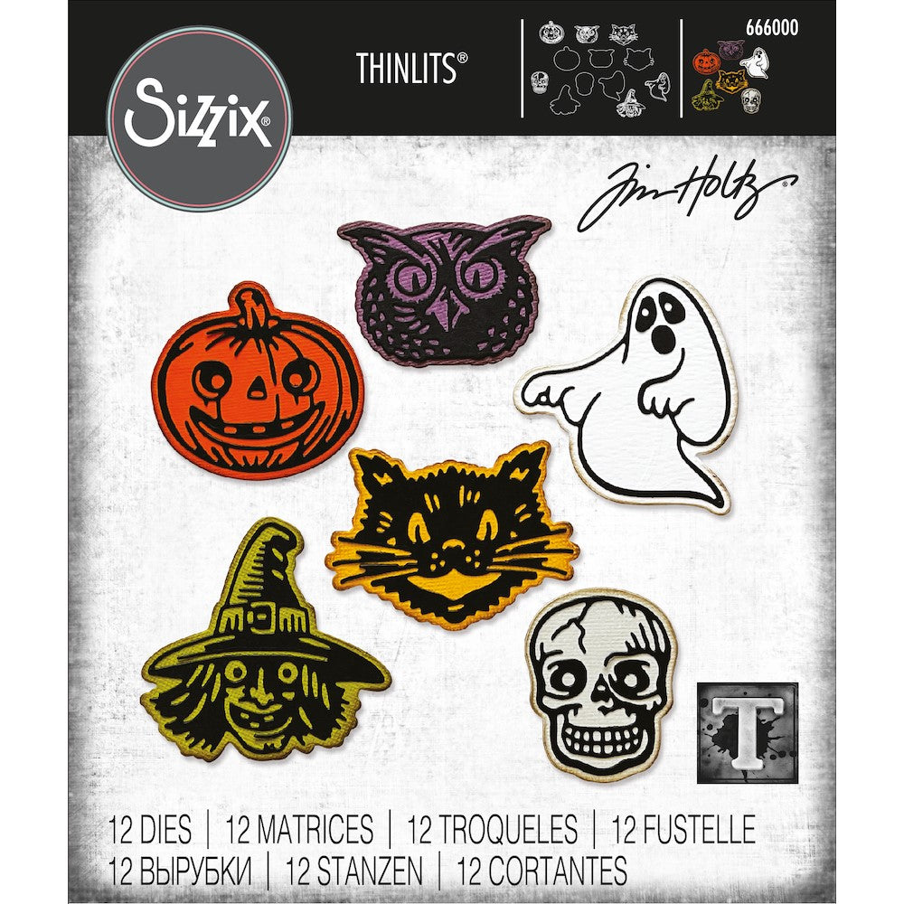 Sizzix - Tim Holtz - Thinlits Die - Retro Halloween