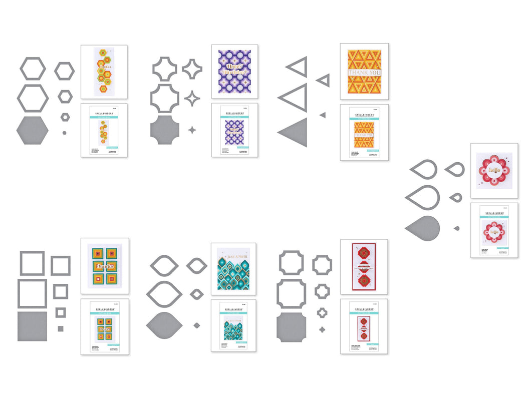 Spellbinders - Color Block Cutting Dies - Set of 7