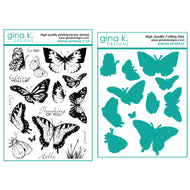 Gina K Designs - Beautiful Butterflies - Stamp Set and Die Set Bundle