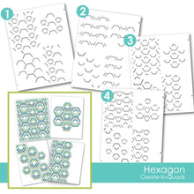 Load image into Gallery viewer, Taylored Expressions - Create-In-Quads - Hexagon Layering Stencils
