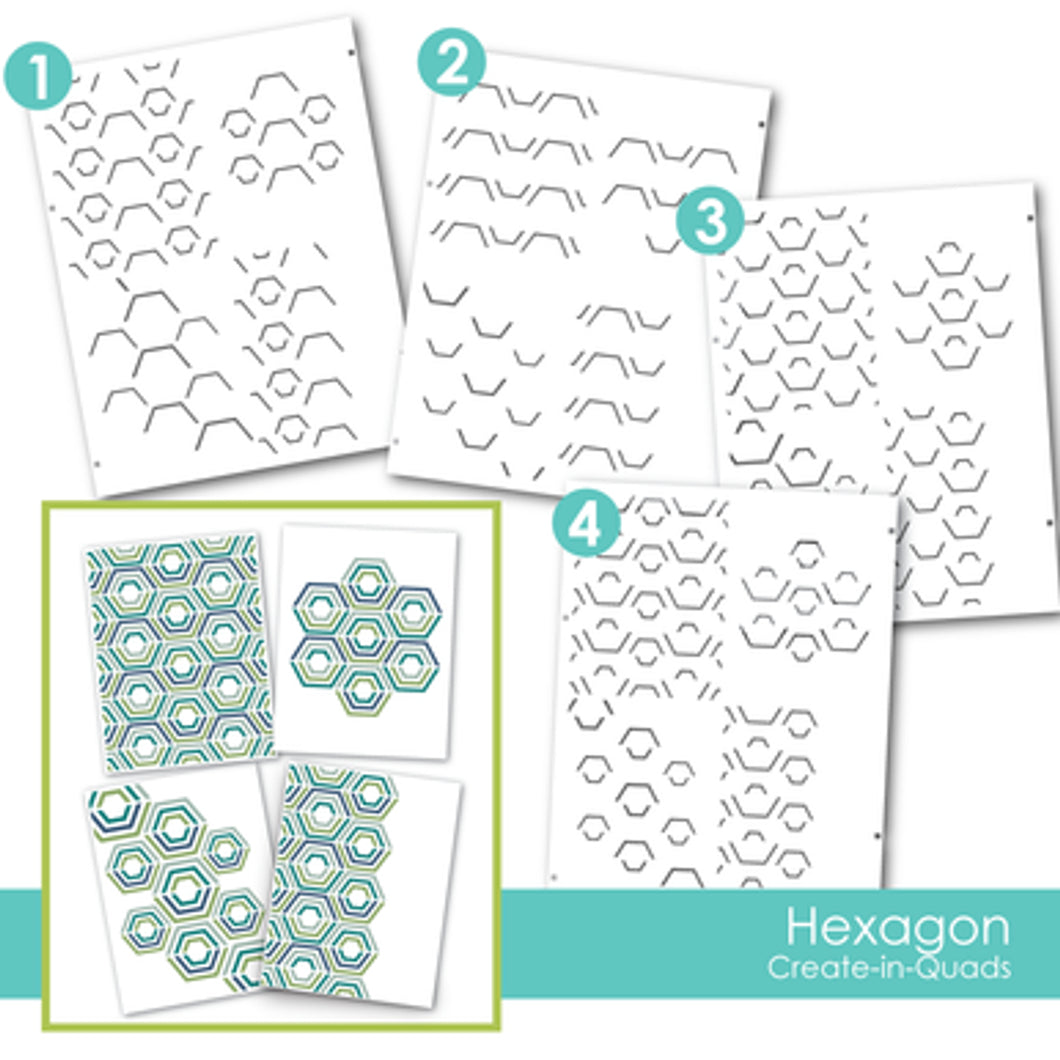 Taylored Expressions - Create-In-Quads - Hexagon Layering Stencils