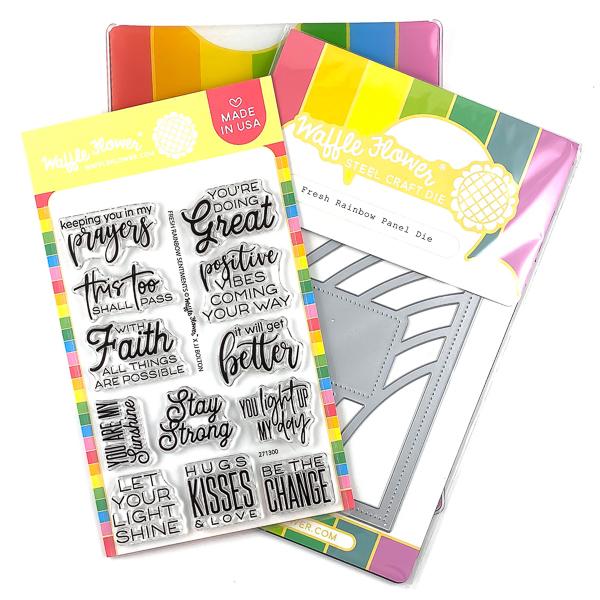Waffle Flower - Fresh Rainbow Combo - Stamp Set and Die Set Bundle