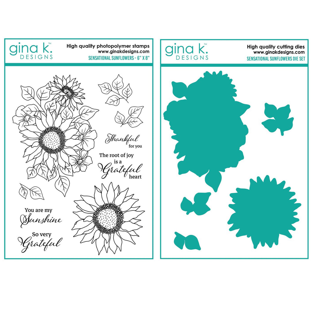 Gina K Designs - Sensational Sunflowers - Stamp Set and Die Set Bundle