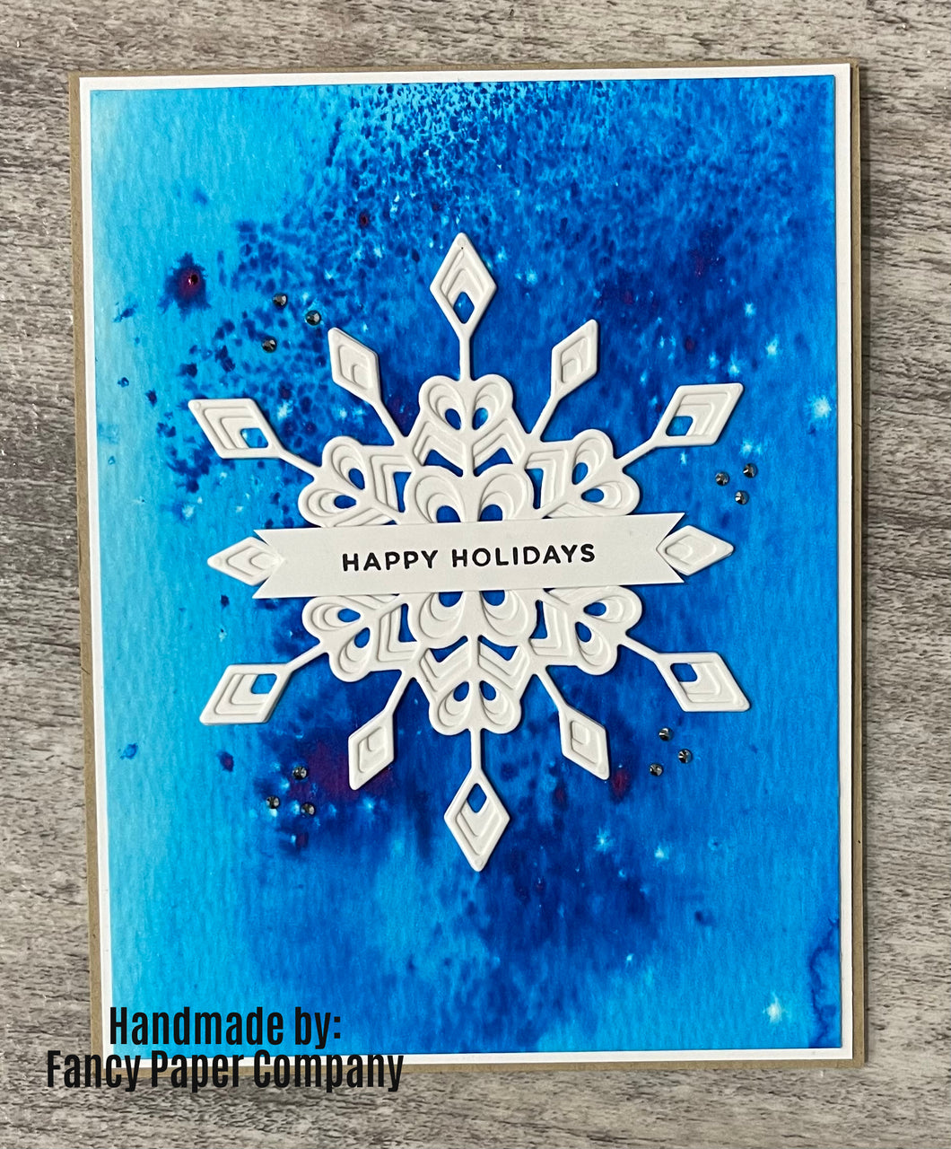 Handmade Card - Mixed Media Snowflake Card