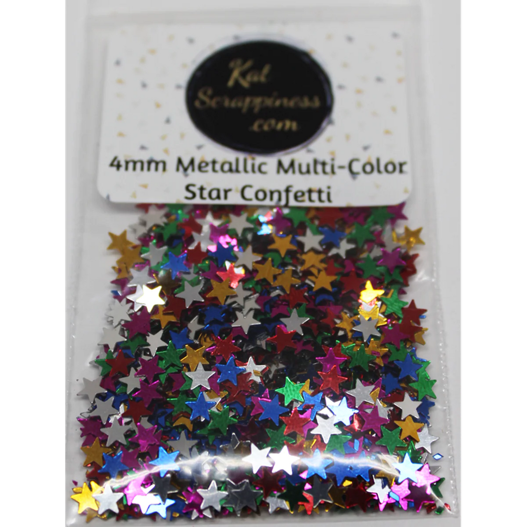 Kat Scrappiness - Multi-Color Metallic Stars 4mm