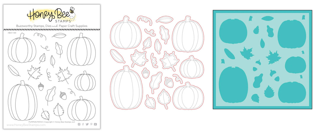 Honey Bee Stamps - Pumpkin Patch - Stamp Set, Die Set and Stencil Bundle