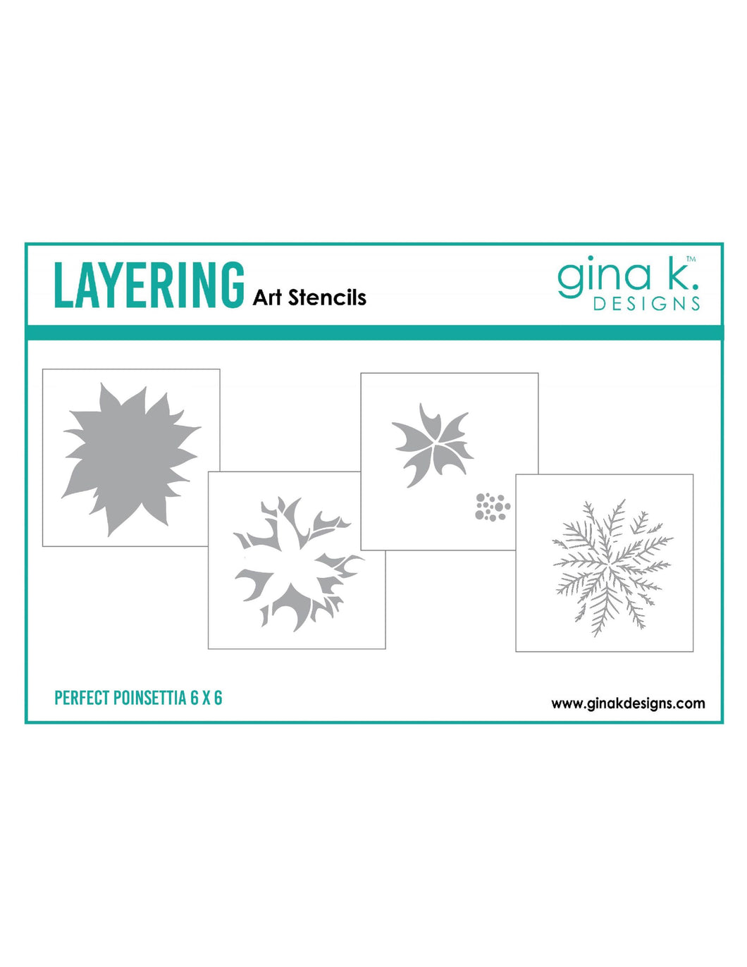 Gina K Designs - Stencils - Perfect Poinsettia Layering Stencils