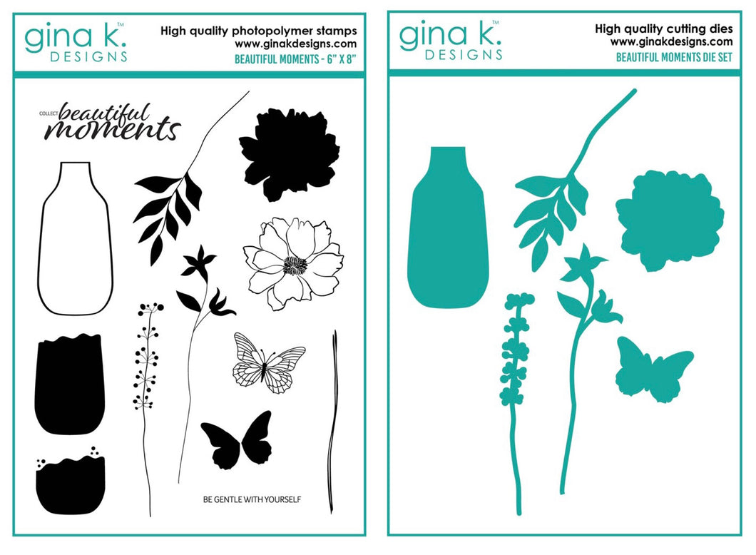 Gina K Designs - Beautiful Moments - Stamp Set and Die Set Bundle