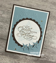 Load image into Gallery viewer, Handmade Card - Brown and Blue Christmas Card
