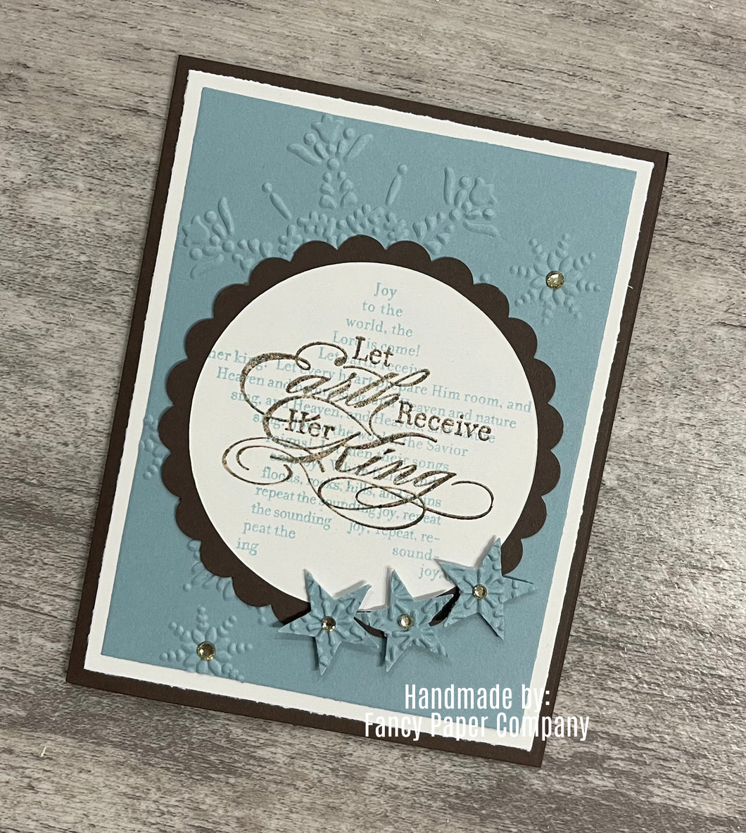 Handmade Card - Brown and Blue Christmas Card