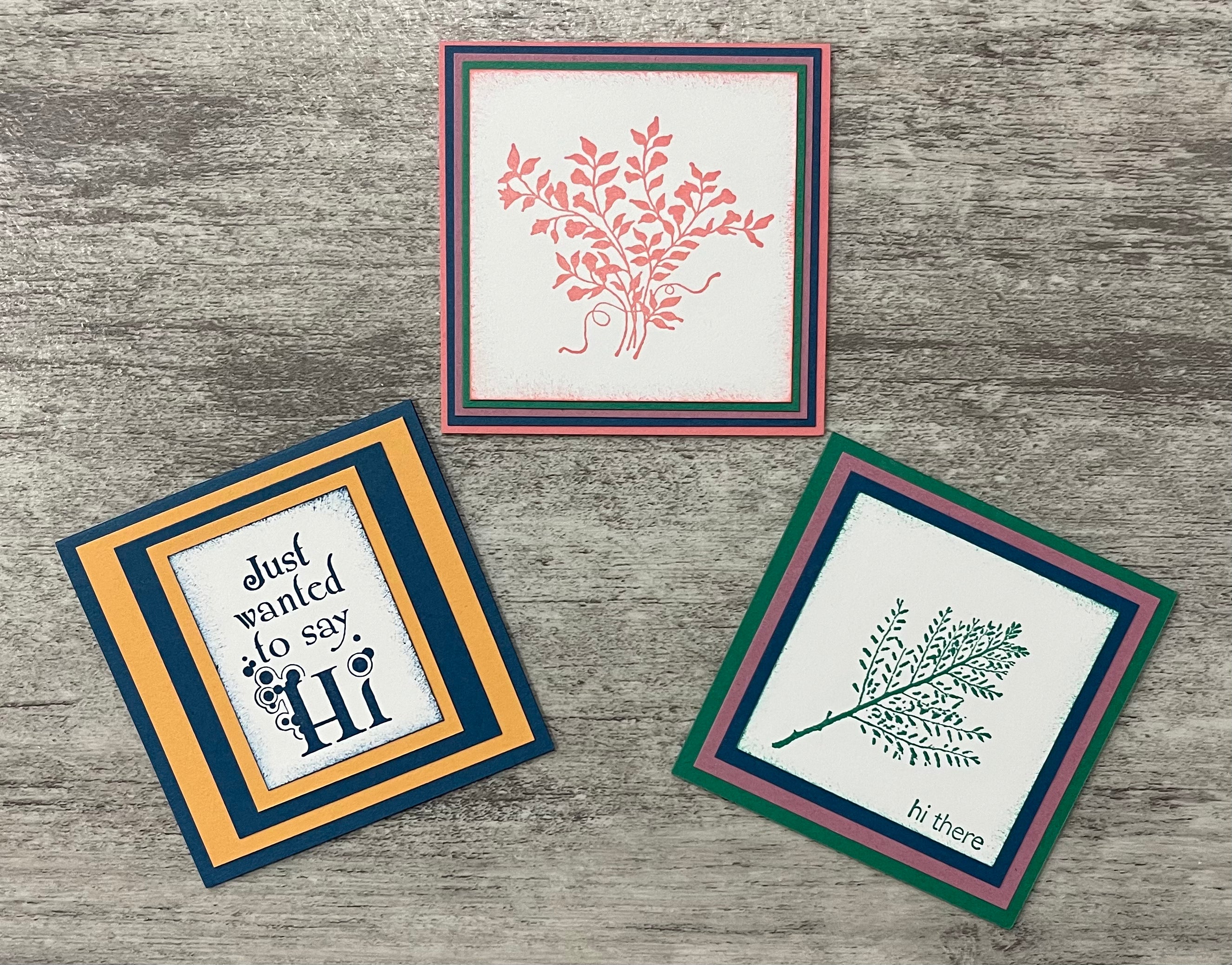 Set of 3 Handmade Mini Cards - Hi/Hello Cards – Fancy Paper Company