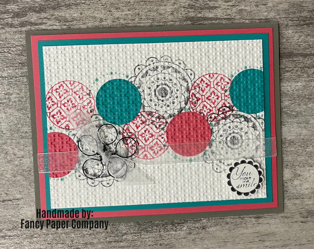 Handmade Card - You Make Me Smile Embossed Card