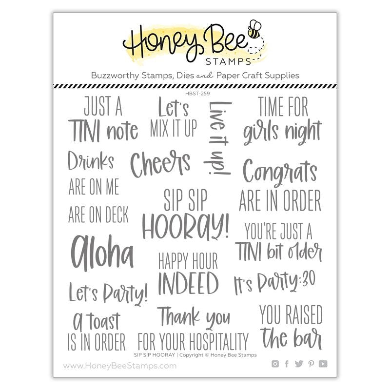 Honey Bee Stamps - Sip Sip Hooray - Stamp Set and Die Set Bundle