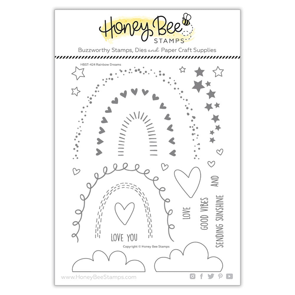 Honey Bee Stamps - Rainbow Dreams - Stamp Set and Die Set Bundle