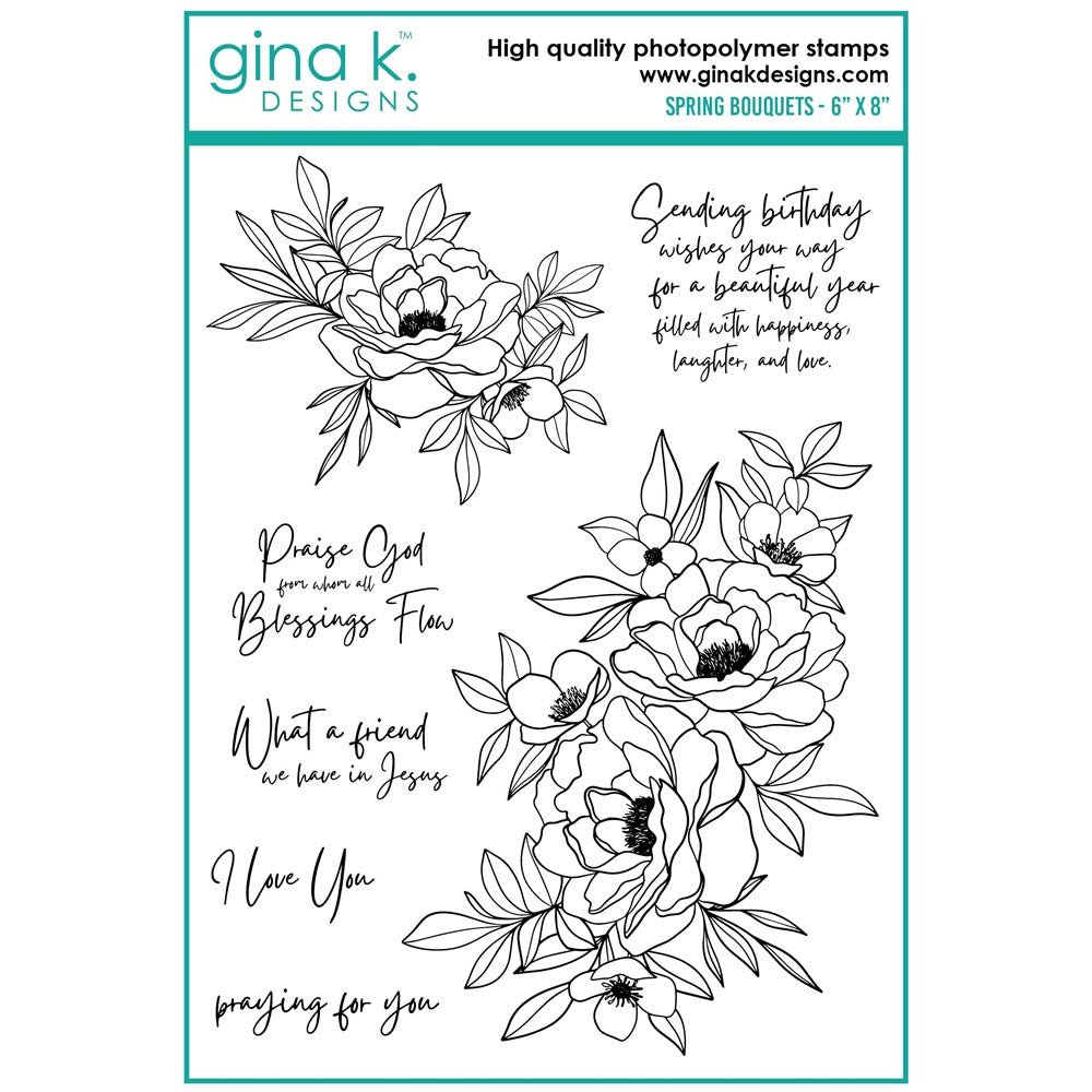 Gina K Designs - Spring Bouquets - Stamp Set and Die Set Bundle