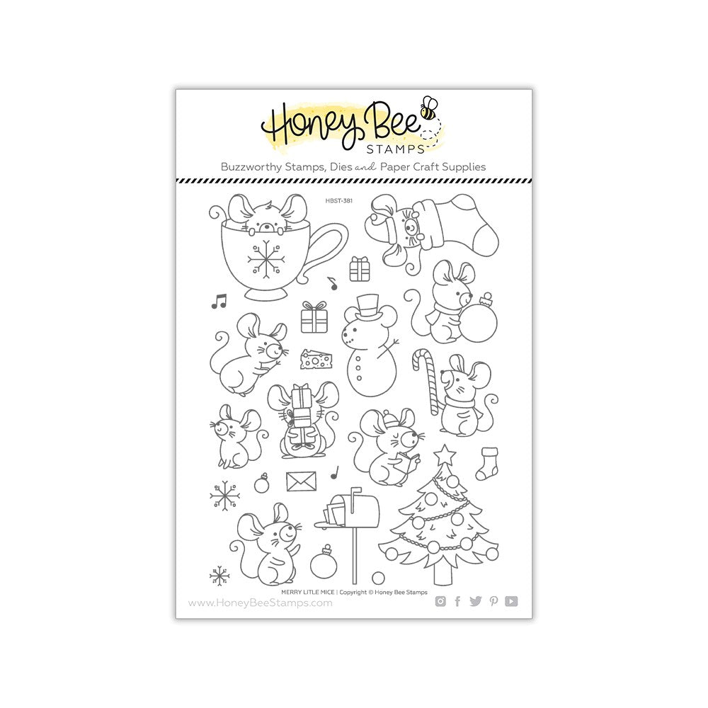 Honey Bee Stamps - Merry Little Mice - Stamp Set and Die Set Bundle