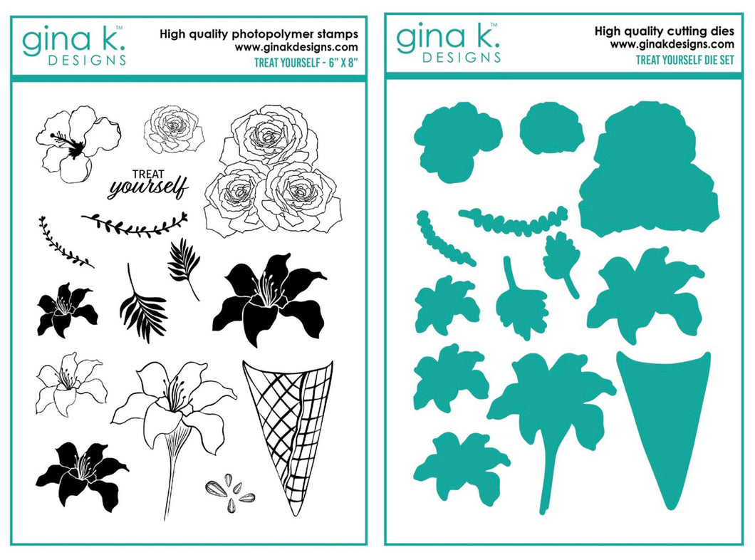 Gina K Designs - Treat Yourself - Stamp Set and Die Set Bundle