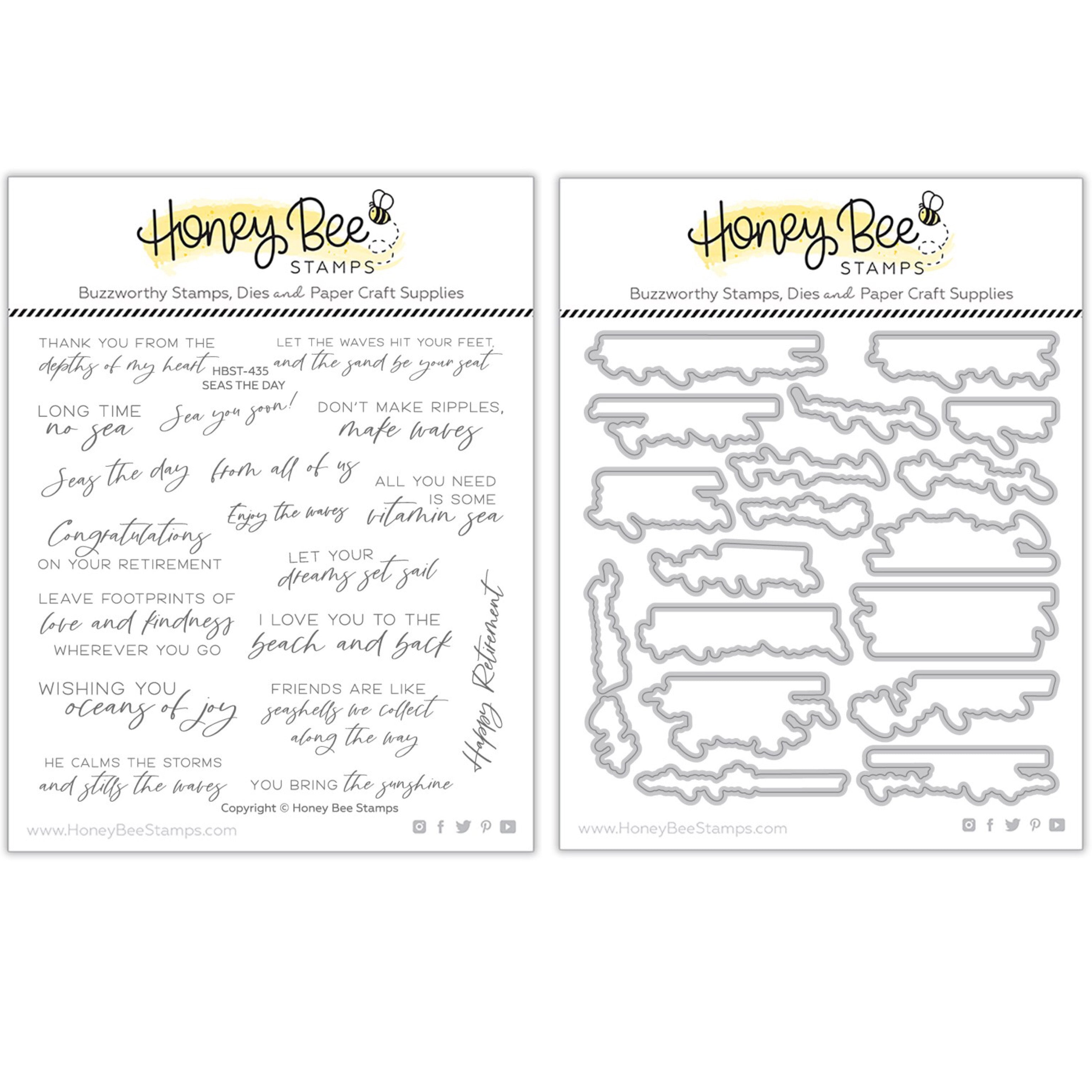 Honey Bee Stamps - Seas the Day - Stamp Set and Die Set Bundle – Fancy ...