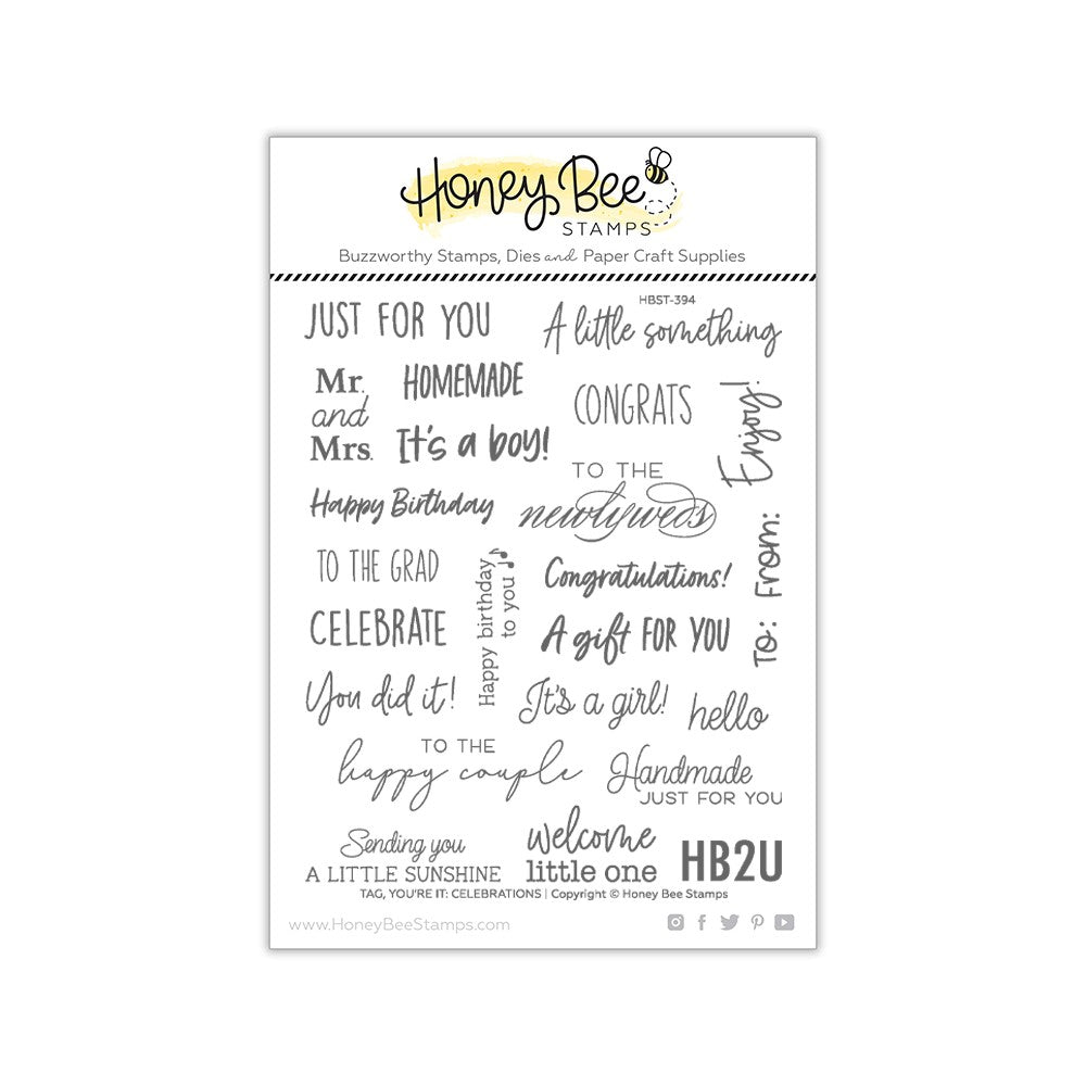 Honey Bee Stamps - Tag You’re It: Celebrations - Stamp Set and Die Set Bundle