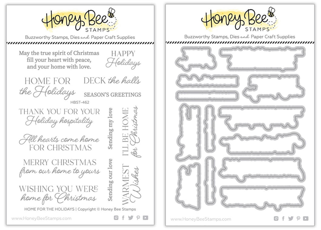 Honey Bee Stamps - Home For The Holidays - Stamp Set and Die Set Bundle