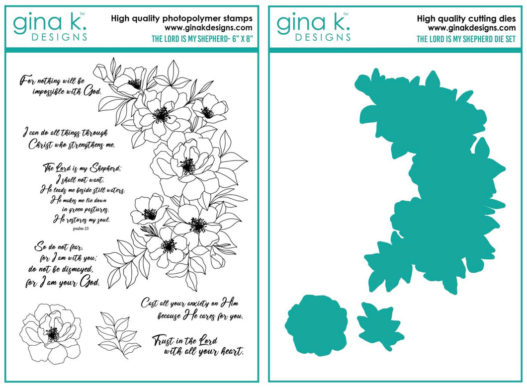 Gina K Designs - The Lord Is My Shepherd - Stamp Set and Die Set Bundle