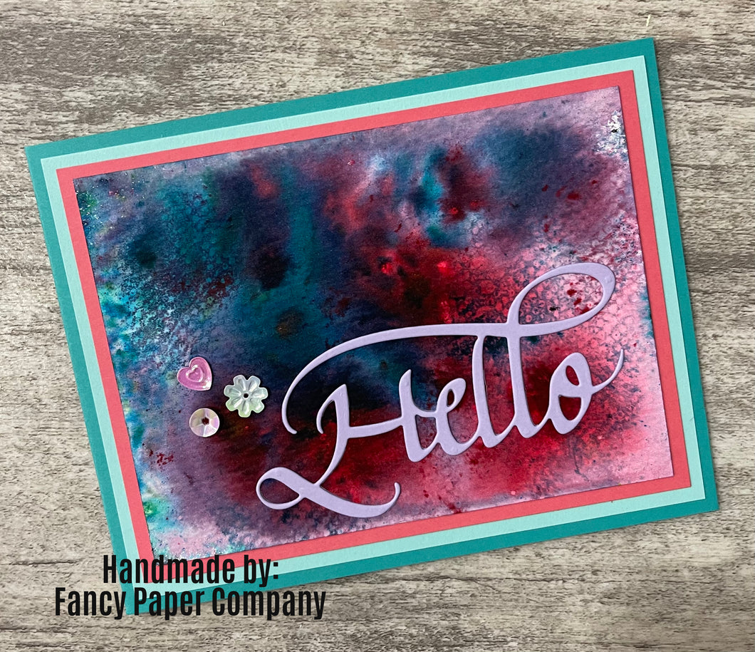 Handmade Card - Mixed Media Hello Card