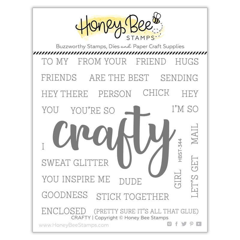 Honey Bee Stamps - Crafty Buzzword - Stamp Set and Die Set Bundle