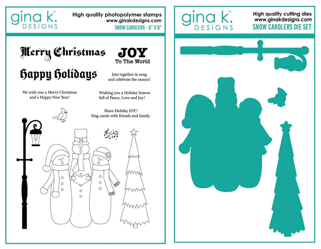 Gina K Designs - Snow Carolers - Stamp Set and Die Set Bundle