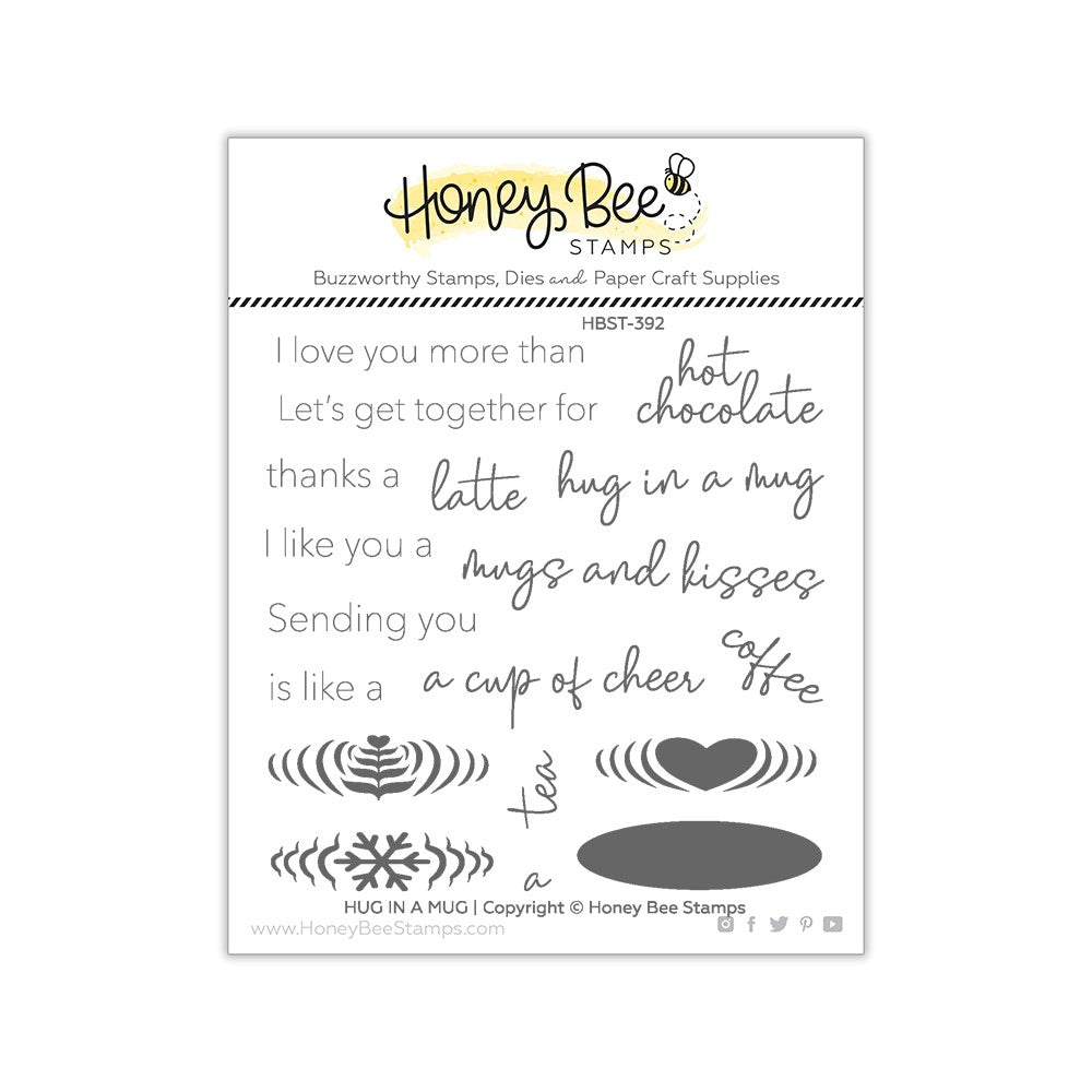 Honey Bee Stamps - Hug In A Mug - Stamp Set and Die Set Bundle