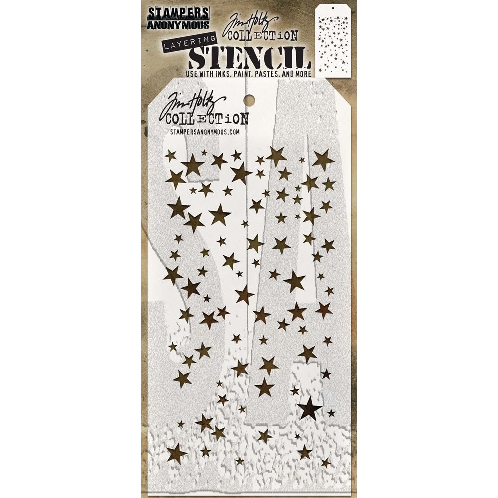 Stampers Anonymous - Tim Holtz - Layering Stencil - Falling Stars