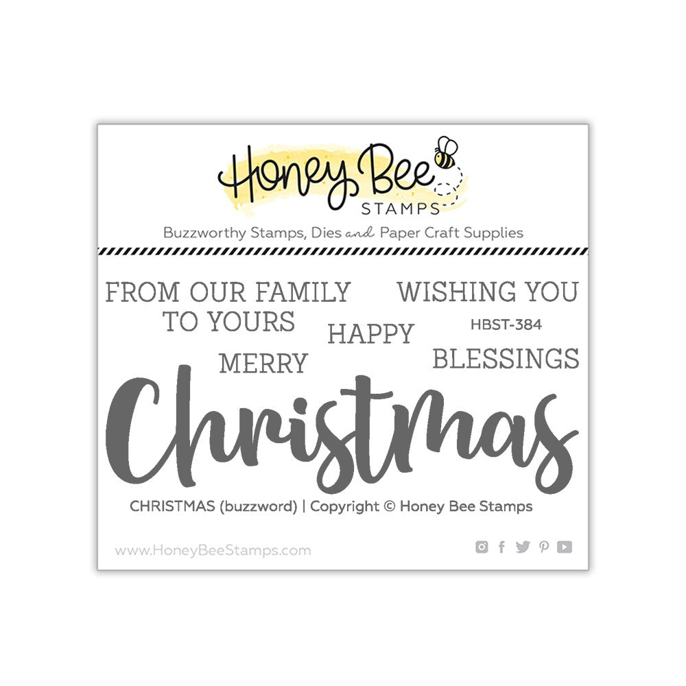 Honey Bee Stamps - Christmas Buzzword - Stamp Set and Die Set Bundle