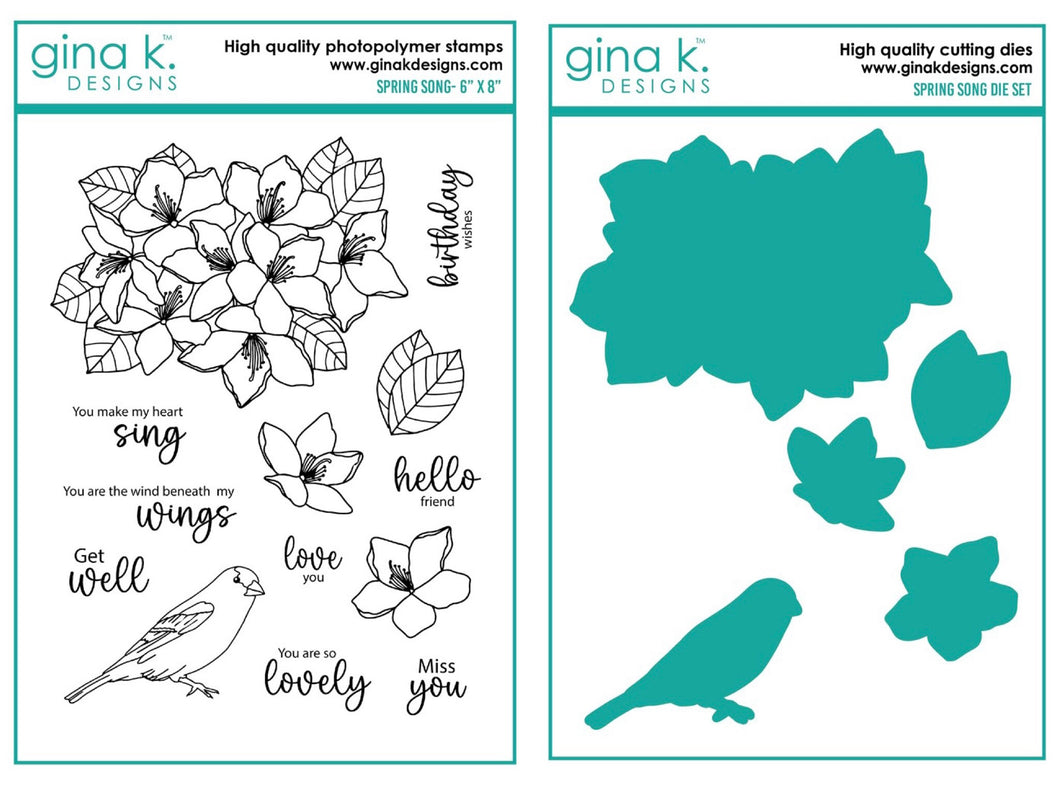 Gina K Designs - Spring Song - Stamp Set and Die Set Bundle