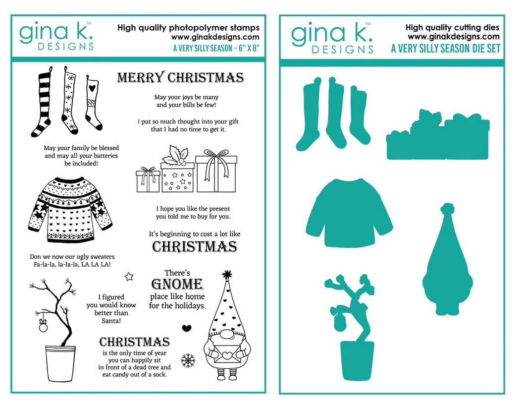 Gina K Designs - A Very Silly Season - Stamp Set and Die Set Bundle