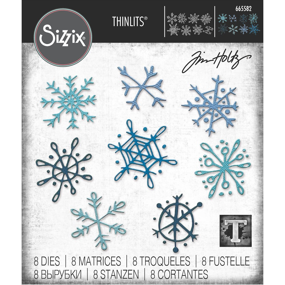 Sizzix - Tim Holtz - Thinlits Dies - Scribbly Snowflakes