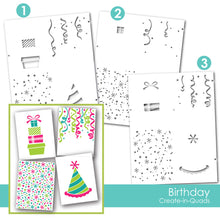 Load image into Gallery viewer, Taylored Expressions - Create-In-Quads - Birthday Layering Stencils
