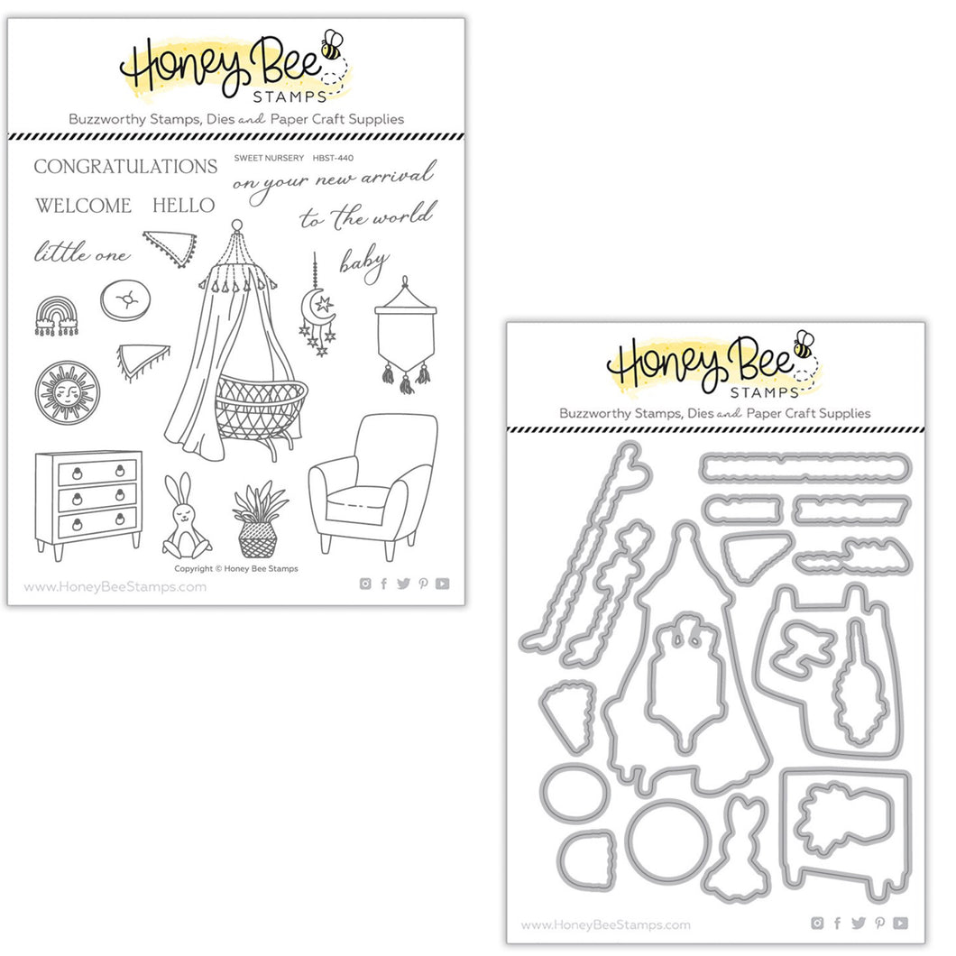 Honey Bee Stamps - Sweet Nursery - Stamp Set and Die Set Bundle