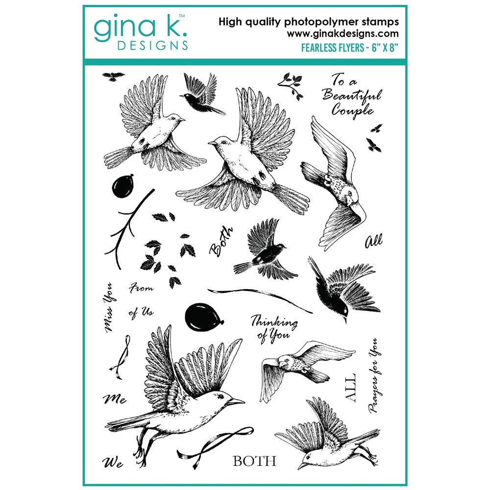 Gina K Designs - Fearless Flyers - Stamp Set and Die Set Bundle