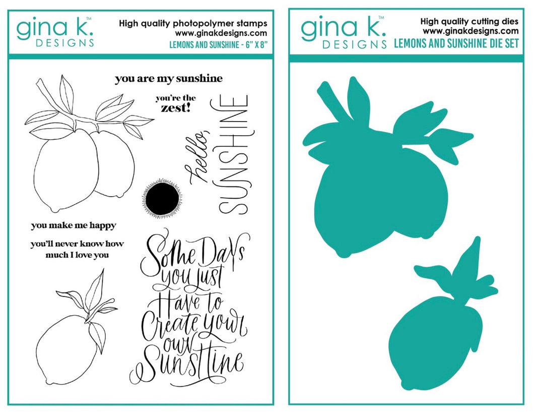 Gina K Designs - Lemons and Sunshine - Stamp Set and Die Set Bundle