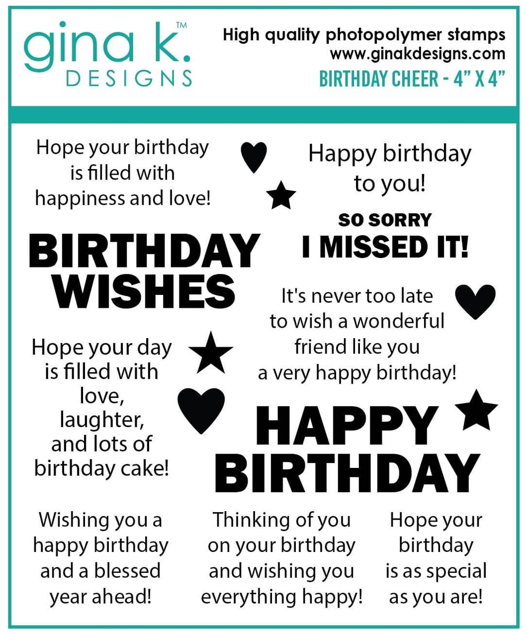 Gina K Designs - Birthday Cheer Mini Stamp Set