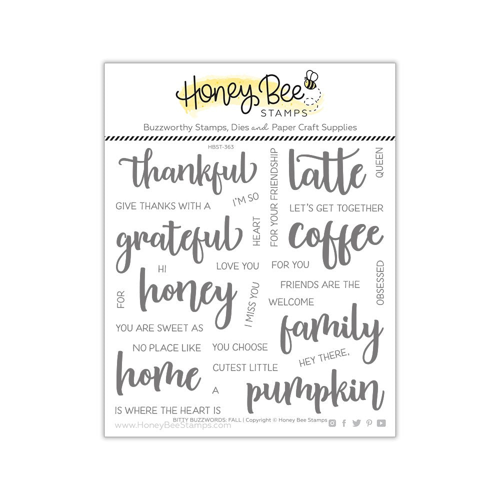 Honey Bee Stamps - Bitty Buzzwords: Fall - Stamp Set and Die Set Bundle